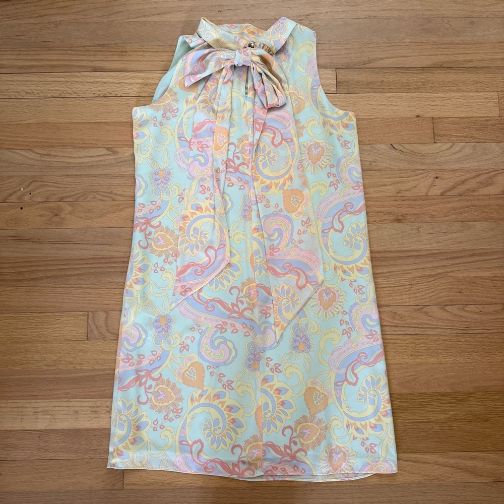 Brooks Brothers Size 8 Pastel Paisley Shift Dress - Picture 5 of 8